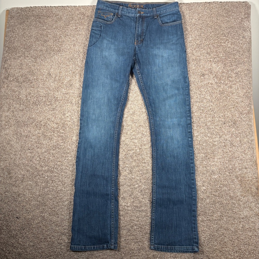 Kimes Ranch Roger Mens Straight Leg Blue Denim Jeans 34x36 Made in USA 9906